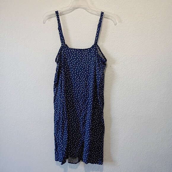 Express Women's White Polka Dots Strappy Sleeve Midi Dress Navy size Medium - Picture 2 of 6